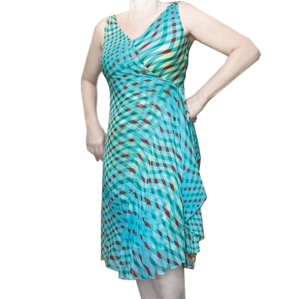 Diane Von Furstenburg Silk Printed Bias Cut Dress, Size 4